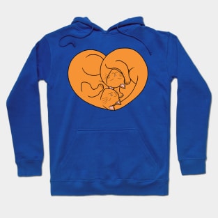 Cute Ginger Orange Cat Heart Hoodie